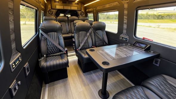 burbank 12 passenger sprinter van interior